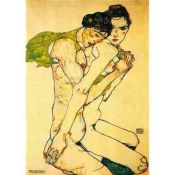 Egon Schiele, Abrazo Femenino. Desnudo