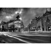 FOTO de Alcala con Gran Via de Noche. Luces de Madrid.