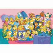 Cuadro Infantil Simpsons, Springfield viendo la TV