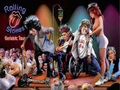 Rolling Stones en el Tour del Geriatrico. Cuadro en madera
