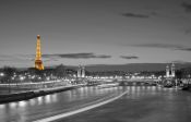 Cuadro de Paris, Torre Eiffel desde el Sena. Coloreada 2