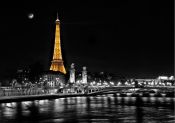 Cuadro de Paris, Torre Eiffel desde el Sena. Coloreada 3
