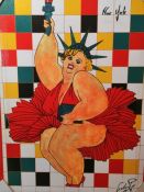 Tony Polonio: cuadro pop art espaol ORIGINAL. Marilyn Botero
