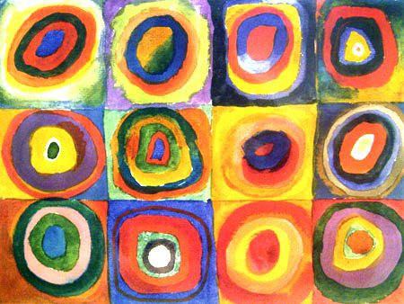 marco duda Adiccion Wassily Kandinsky, Cuadrados con circulos concentricos - CuadrosGuapos.com