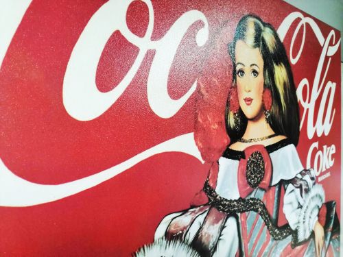 Menina Coca-Cola con Mickey offset- 80X60CMS CARTEL DE Antonio de Felipe
