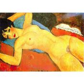 Modigliani, Schlafender Akt mit geffneten Armen (Akt in Rot)