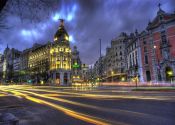 Madrid, Luces en Alcala con Gran Via.
