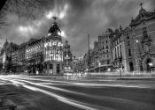 Lamina gigante XXL Alcala con Gran Via de Noche, Madrid