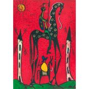 Lamina mural Gigante XXL Gea, Naif, Don Quijote en Rojo