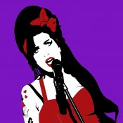 Amy Winehouse: Retrato Pop Art. Cuadrado.