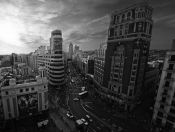 FOTOGRAFIA AEREA de GRAN VIA, MADRID. MURAL DIA
