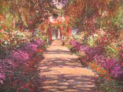 Lamina de Monet. Jardin con flores en Primavera