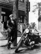 Cuadro de Marlon Brando. El Salvaje. Moto Triumph 1953