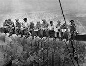 Obreros comiendo en la viga en New York.  Cuadro Mural XXL