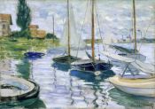 Cuadro de Monet: Barcos en embarcadero