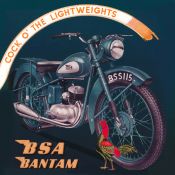 Cartel Publicidad de Motocicleta BSA clasica antigua.