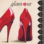 Zapatos Rojos Glamour. Cartel Zapateria Vintage